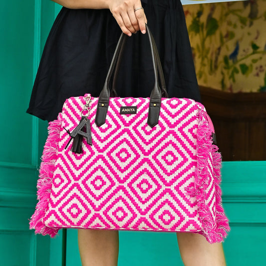 PINK PARADISE - RUFFLE TOTE BAG